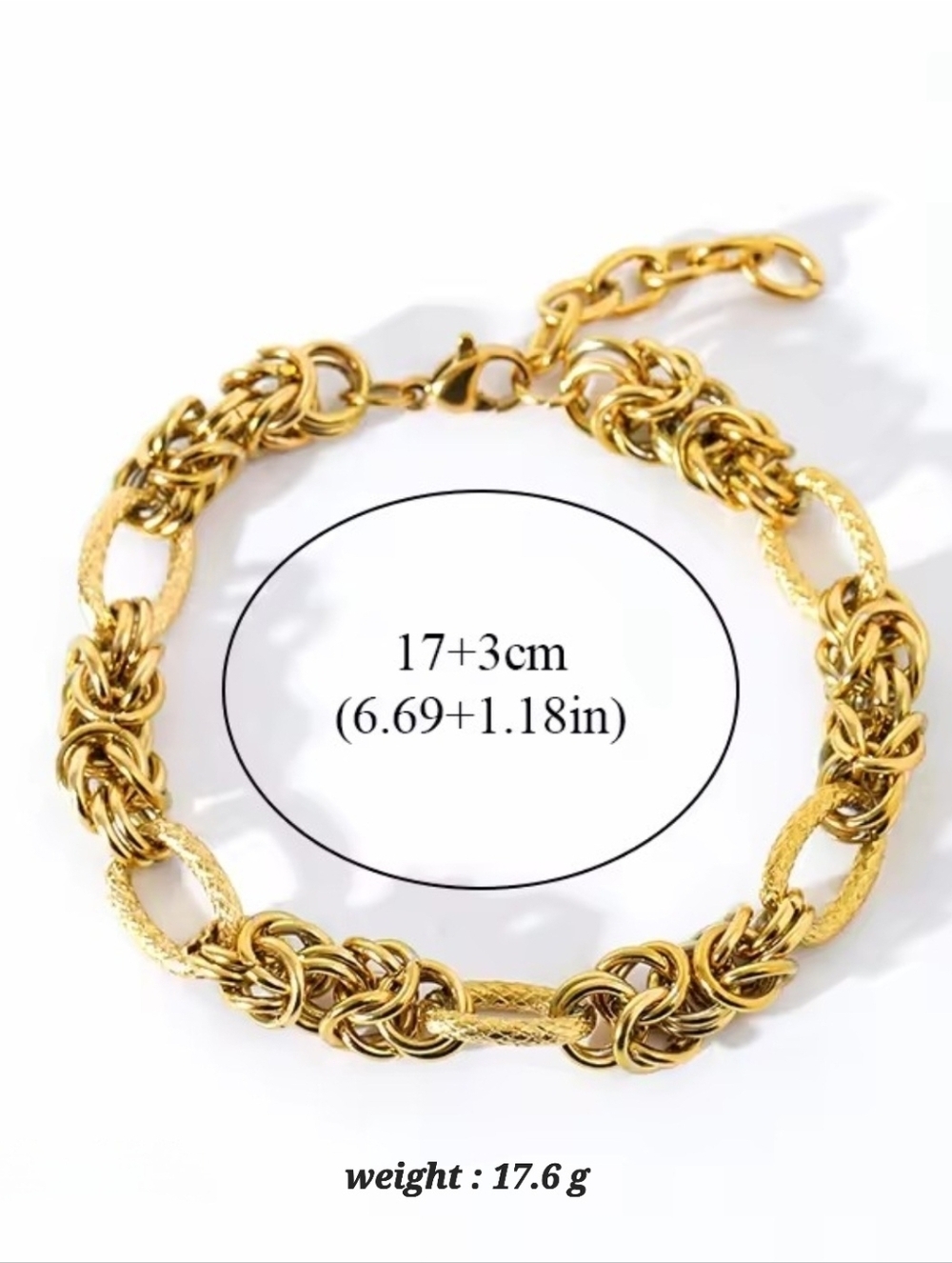 Gold Tone Chain Link Bracelet - Women Jewelry - Picture 5 of 6